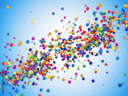Illustration: Abstract Illustration of Colorful Balls on blue background Abstract Illustration of Colorful Balls on blue background