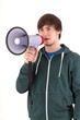 Young man with megaphone