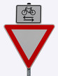 Vorfahrt gewähren - Fahrradfahrer von rechts und links