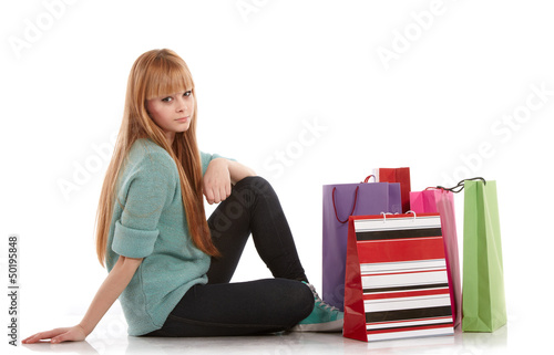 Photo: girl with shopping bags girl with shopping bags