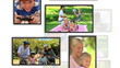 Video: Montage of family clips into frames on white background Montage of family clips into frames on white background