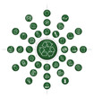 Recyclable materials icon set