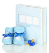 Baby photo album isolated on white
