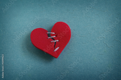 Photo: mended stitched heart mended stitched heart