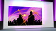 3d speaker exploding to reveal montage of music and nightlife