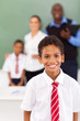 school boy in a classroom