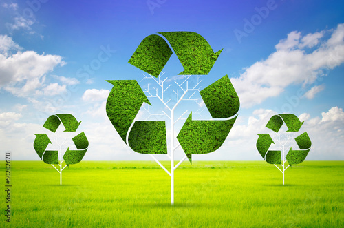 Photo: tree as a recycle symbol tree as a recycle symbol