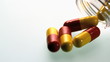 Capsule medicine pouring from plastic jar