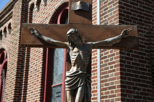 Photo: Bronze statue of Jesus Christ crucified Bronze statue of Jesus Christ crucified