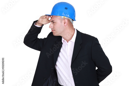 Photo: And architect looking afar off. And architect looking afar off.