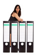 Woman based on file folders