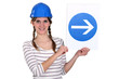 Woman wearing hard hat