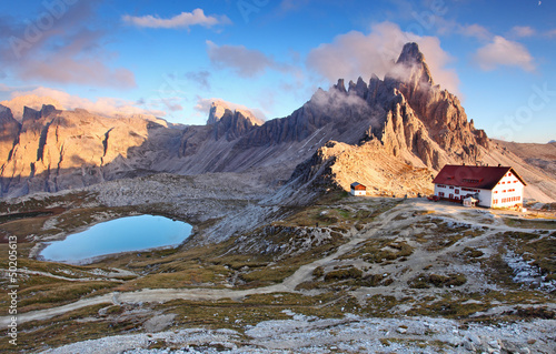 Photo: Beautiful mountain nature landscape with top Paterno in Italy Al Beautiful mountain nature landscape with top Paterno in Italy Al