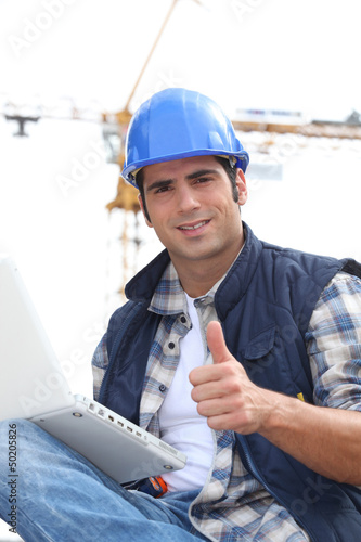 Photo: Man on site giving the go ahead Man on site giving the go ahead