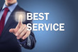 Man touching display Best Service