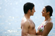 couple embracing in the water