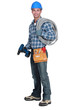 An electrician on his way to work.
