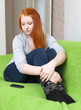 girl waits telephone call