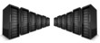 2 rows of network servers
