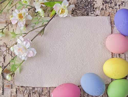 Photo: Easter eggs and blank note Easter eggs and blank note