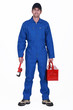 Plumber arriving at work