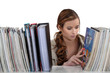 female student in the library