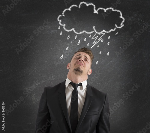 Photo: Pessimist businessman for the crisis Pessimist businessman for the crisis