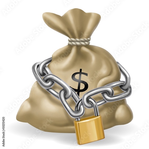 Illustration: euro incatenato, euro incatenato,