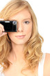 young woman taking photos
