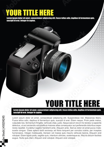 Vector: Vector background with DSLR camera Vector background with DSLR camera