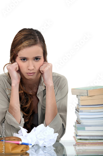 Photo: Overwhelmed student Overwhelmed student