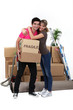 Young couple moving in together