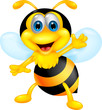 Funny bee cartoon waving