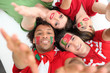 Portuguese football fans reaching out