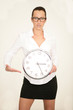 Sekretärin mit Uhr
