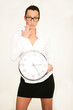 Sekretärin mit Uhr