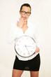 Sekretärin mit Uhr