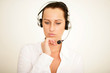Sekretärin mit Headset