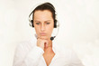 Sekretärin mit Headset