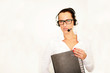 Sekretärin mit Headset