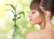 Photo: woman with sprout and butterflies woman with sprout and butterflies