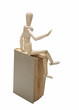 Wooden man and book