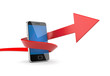 Mobile phone with arrow