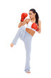 Photo: Full body shot of female kick boxer Full body shot of female kick boxer
