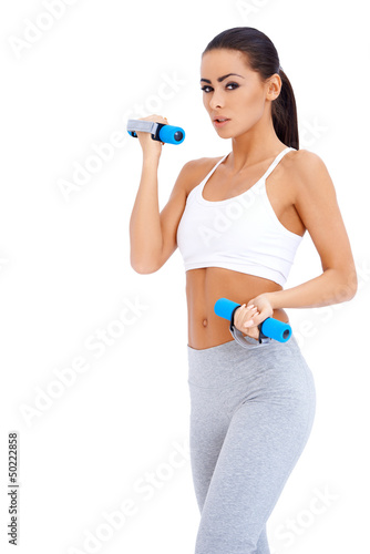 Photo: Playing with dumbbells Playing with dumbbells