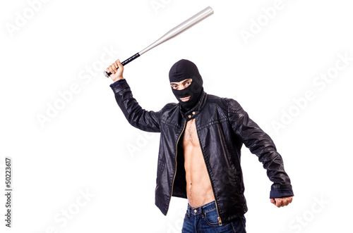 Photo: Male thug isolated on the white Male thug isolated on the white