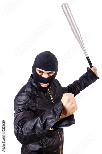 Photo: Male thug isolated on the white Male thug isolated on the white