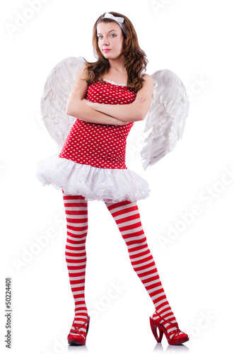 Photo: Woman with bow in valentine concept Woman with bow in valentine concept