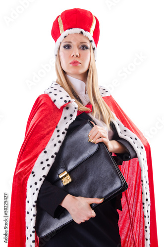 Photo: Businesswoman in royal suit isolated on white Businesswoman in royal suit isolated on white