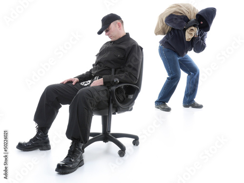 Photo: Guard and burglar Guard and burglar
